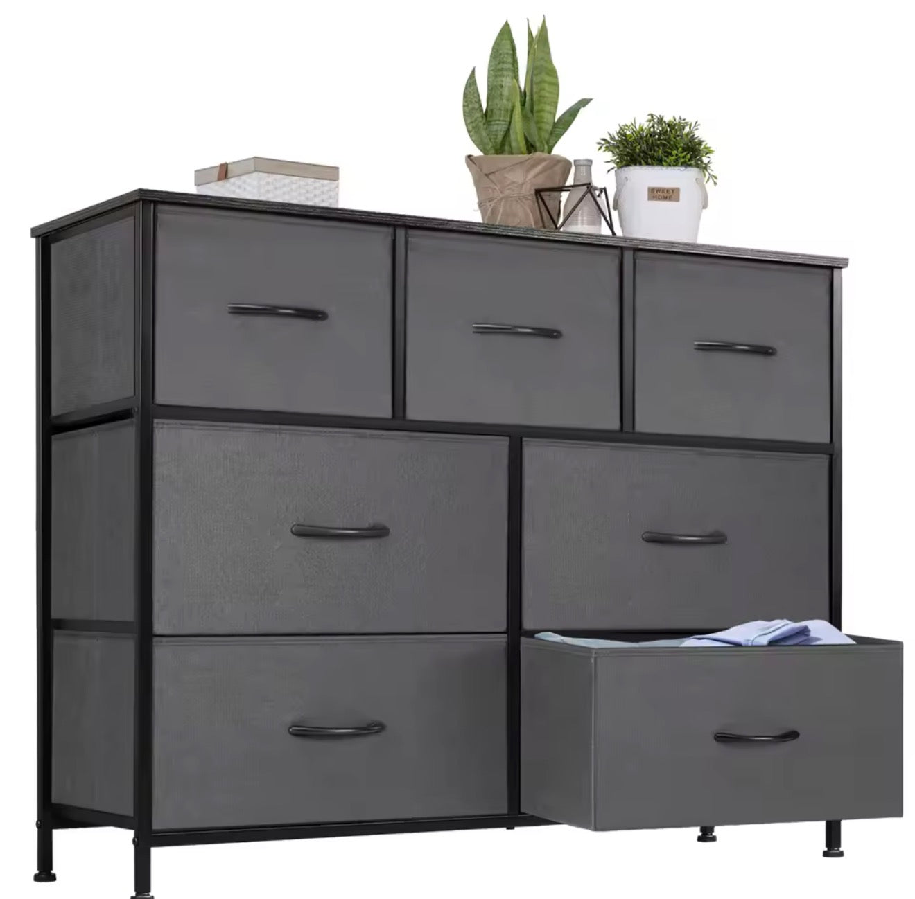 Dresser For Bedroom With 7 Fabric Drawers Organizer Storage Closet For Living Room Display Cabinet or Furniture