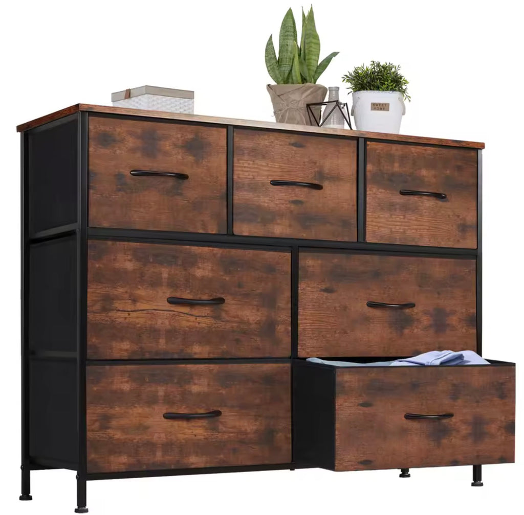 Dresser For Bedroom With 7 Fabric Drawers Organizer Storage Closet For Living Room Display Cabinet or Furniture
